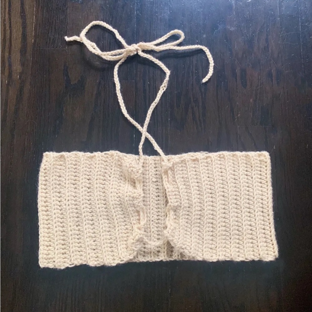 Custom Made Cream Crochet Bandeau